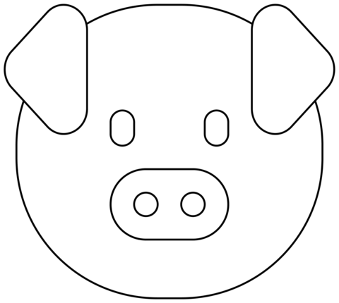 Pig Face Emoji Coloring Page